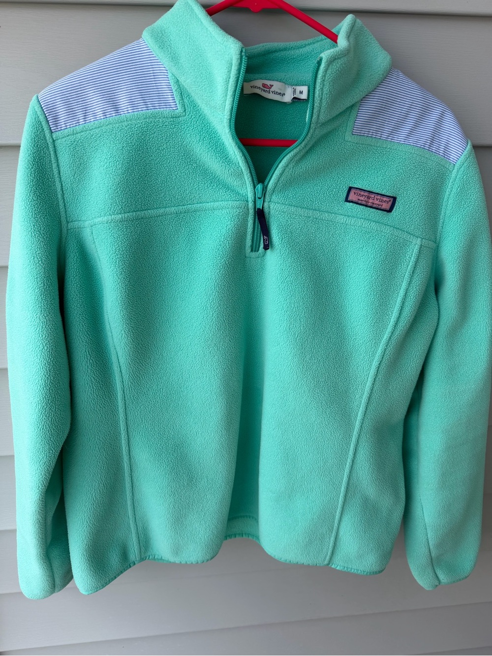 Vineyard Vines Girls' Mint Green Quarter-Zip Fleece Pullover